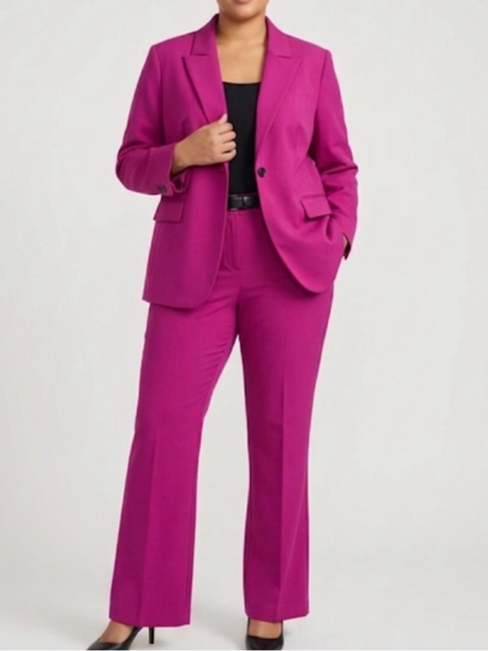 Banana Republic Magenta Suit with Straight Leg Pant and Blazer